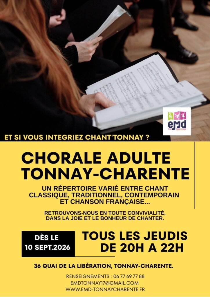 chant, partitions, à tonnay charente, charente maritime